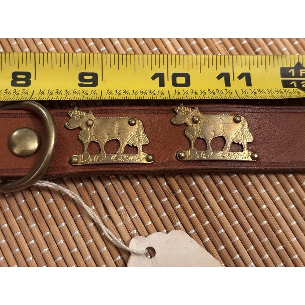 Schaussi's Alpen Schatz Leather Pet Collars Cow Accents Buckle, Set of 3